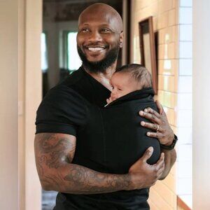 Lalabu NWT ‘Dad Shirt’ w/ Baby Kangaroo Pouch in Black, size S